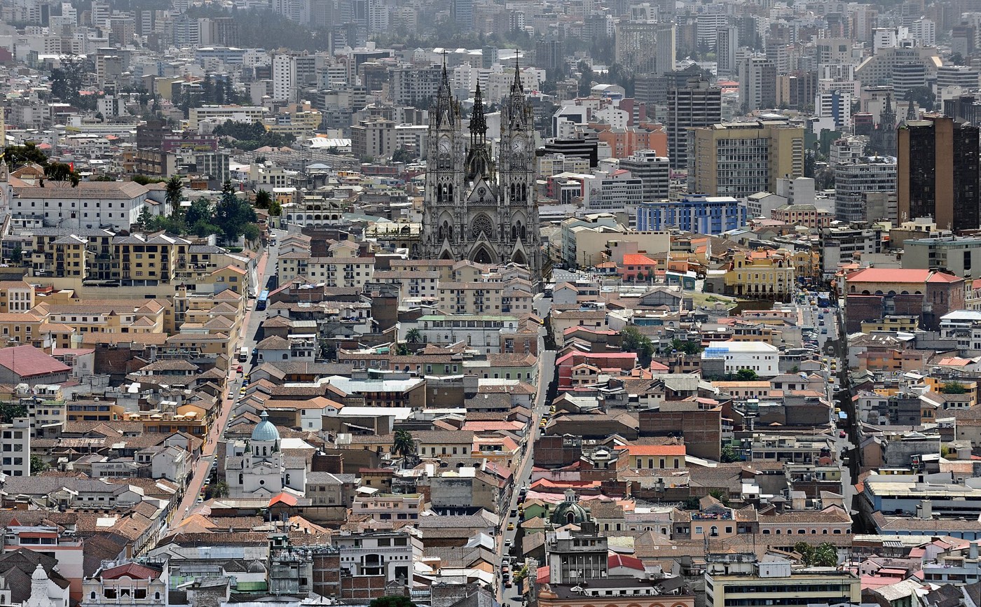Vista del centro histórico de Quito, Ecuador